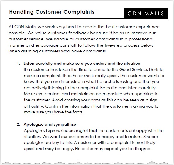 Handling Customer Complaints 1