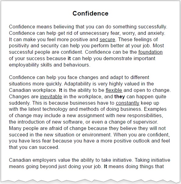 Confidence 1